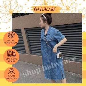 [ HÀNG LOẠI 1 M157 ]  VÁY BẦU CHẤT BÒ MỀM MỊN THIẾT KẾ DÁNG SƠ MI SUÔNG-  ĐẦM BẦU XINH ĐI CHƠI ĐI LÀM