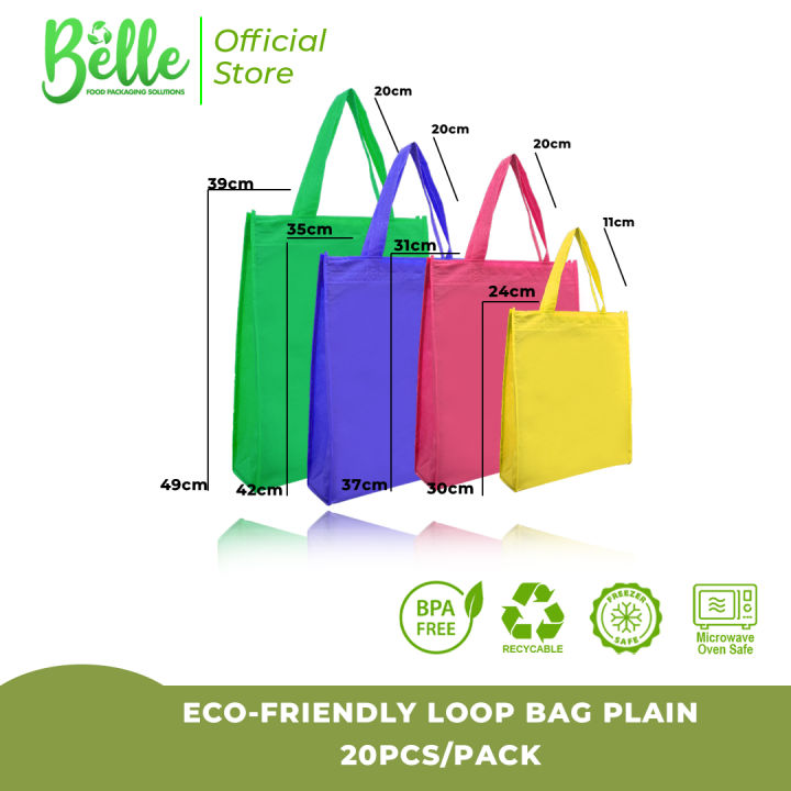 Belle Ecobag Loop type Bag, Shopping Bag, and Reusable, Available in  20pcs/pack
