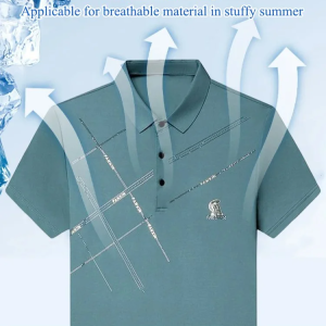 Breathable Cool Polo Shirt for Summer Men  Soft Skin-Friendly  Breathable and Refreshing  Perfect for Young and Middle-aged