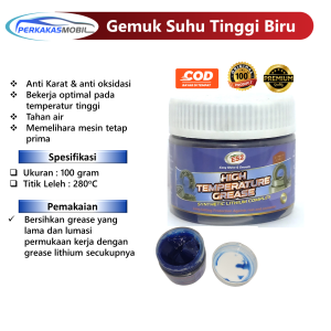 Gemuk Pelumas Stempet Bering Tahan Panas  ES2 Biru Lithium Sintetik Komplek High Temp Suhu Tinggi 280°C 100 gram Minyak Pelumas Mesin Bantalan