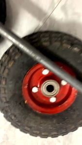 Combo trục và 2 bánh xe đẩy đường kính 25cm dùng để chế tạo xe đẩy hàng xe kéo