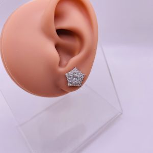 Bông tai titan đính đá bền đẹp Khuyên tai đính đá màu vàng hoặc trắng chất liệu titan không phai mã 12 trangsucmoiluatuoi.RIN
