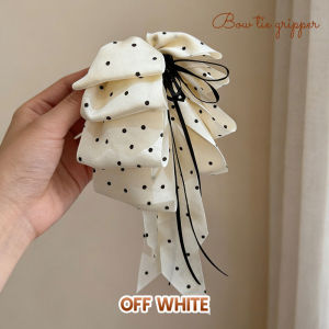 New Bow Floral Ribbon Grab Clip Womens High End Feeling Ponytail Clip Half Tied Hair At The Back of The Head Headband Accessory