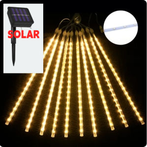 HOMEMORY Meteor Shower Rain Lights Plug in Outdoor Waterproof 8 Tubes 30cm/45cm (Multicolor/WHITE/Warm White/) Christmas Light Outdoor Garden