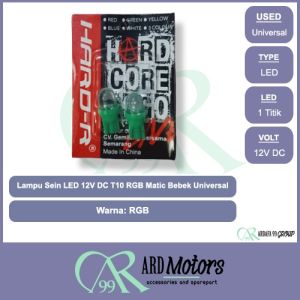 Lampu Sein LED T10 RGB 12V DC Metic Bebek Universal