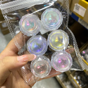 6 Pcs Aurora Sparkle Nail Glitter Powder Holographic Reflective Diamond Flash Jewelry Nail Ultra Fine Glitter Dust Manicure Deco h260819