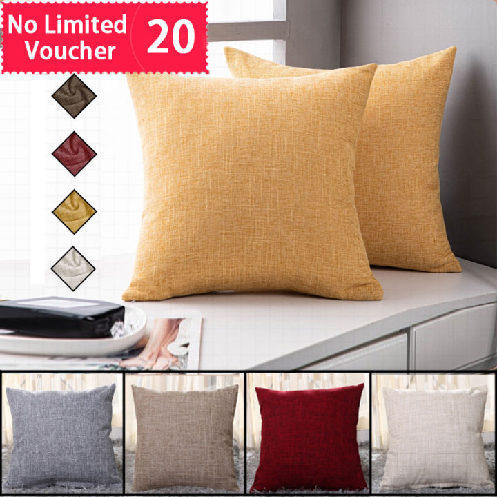 Cushion Cover 45x45 50x50 55x55 CM Large Linen Pillow Case Square Throw