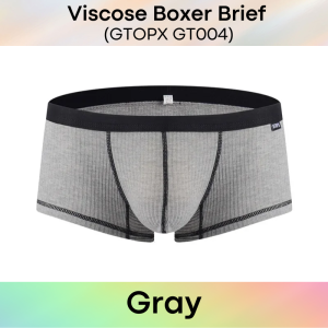 Mens Boxer: Viscose Low Rise Boxer Brief with Contour Lines (GT004)