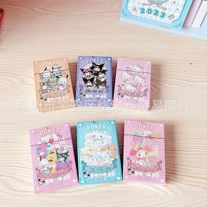 54Pcs/Box Sanrio Cards Kawaii Kuromi Poker Cinnamoroll Card Toys Peripheral Series Party Collection Gifts Toys