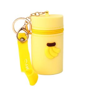 CUTE DIY Lovely Mini Portable Cute Pattern Silicone Multifunctional Key Chain Bucket Bag Headphone Storage Bag Coin Purse