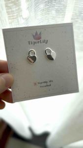 ต่างหูเงินแท้ 925 mjni heart earrings ต่างหูหัวใจ ต่างหูมินิมอล เงินแท้ silver 925