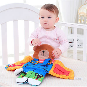 2PACK Montessori Early Learning Toy Learn to Dress Bear Doll Toys For Kids Early Learning Basic Life Skills Busy Boards