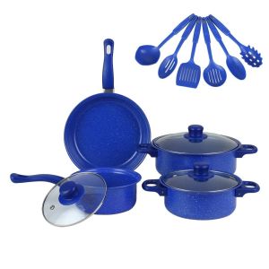 YUNAFIN 13pcs Đồ dùng nhà bếp Bộ dụng cụ nấu ăn Đa chức năng Không dính Nồi súp wok Bền bỉ Dụng cụ nhà bếp Chảo rán Bếp từ