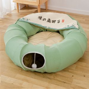Cat Tunnel Nest Japanese Passage Foldable Toy Roller Penggelek Mainan Kucing Lipat