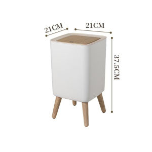 Wooden trash can with cover Nordic trash bin trash bin living room bedroom High garbage bin Living Room Bedroom Wooden Trash Can
