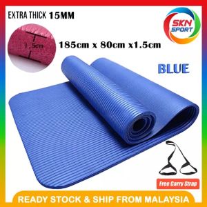 SKN SPORTS 1518590 15mm Extra Thick Extra Large Multi-Function Exercise Yoga Mat Non-Slip (185cm x 90cm x15mm)