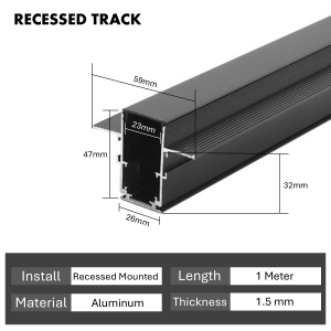 Magnetic Track Light System for Surface or Recessed Light Fittings and Recessed Surface Track