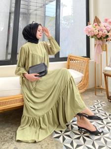 GAMIS SUTRA SILK JUMBO LD 115 PREMIUM DRESS MOTIF BUNGA FASHION MUSLIM SIZE JUMBO BUSUI FRIENDLY