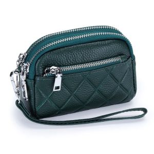 Smart King Mini Small Clutch Coin Purse for Women Genuine Cow Leather Large Capacity Storage Bag Fashion Zipper Handbag 1788