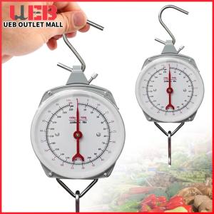 UEB Mechanical Pointer Hook Scale with 2 Hooks Practical Handheld Scale for Kitchen Fishing Farms