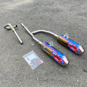 Knalpot Racing CRF150L WR155 KLX150 D-Tracker TRITON CR-5 Double Muffler PNP Suara Gahar