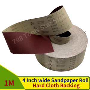 1M 4 Inch Wide Continuous Sandpaper Roll 60-600 Grit Sandpaper Roll Hard Cloth Backing Aluum Oxide Abrasive for Woodworking