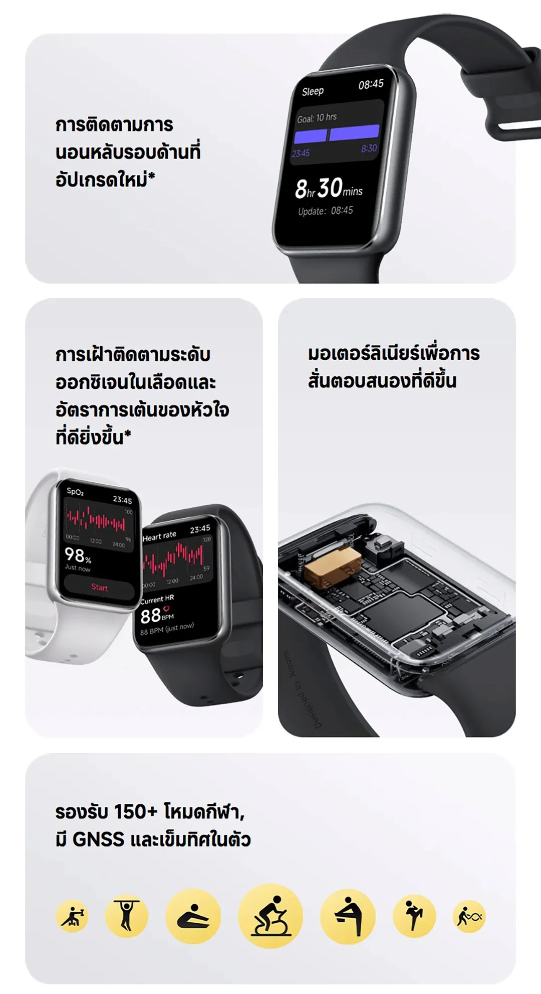 Xiaomi Mi Band 9 Pro จอแสดงผล 1.74" AMOLED 60Hz 1200nits การจัดการสุขภาพหลายมิต Smart Band 9 Pro แบตอึด 21 วัน