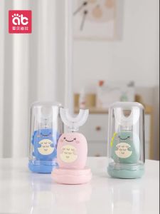 Trẻ Em Hình Chữ U Sonic Bàn Chải Đánh Răng Điện Trẻ Em Silicon Bàn Chải Đánh Răng 360 Độ Thông Minh Bàn Chải Đánh Răng Răng Răng Làm Trắng Cho Không Thấm N