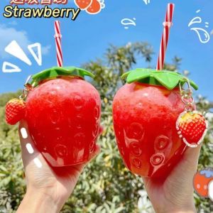 :)) Bình Nước Dâu Tây❤️Bình Đựng Nước Hình Quả Dâu Tây