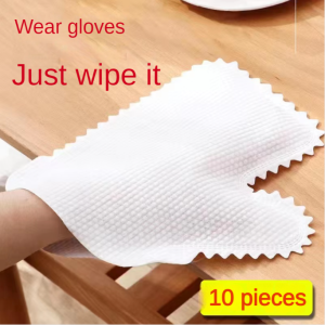 Reusable bamboo fiber non-woven cleaning gloves for household use used to clean useful cleaning tools such as kitchens bathrooms and cars