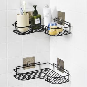 Corner Shelf Bathroom Storage Shelves Aluminum Toilet Triangle Towel Storage Wall-Free Punching Shower Rack Bathroom Accessories