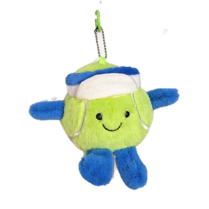 LANGJ การ์ตูน ตุ๊กตาเทนนิสพวงกุญแจ ตุ๊กตายัดไส้ ขนฟู ห้อยกุญแจเทนนิสผ้าขนฟู จี้กระเป๋า นุ่มนวล จี้ตุ๊กตาเทนนิส ของขวัญสำหรับเด็ก