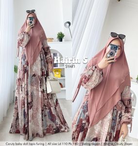 Zahira1808 Sale Cuci Gudang Hairin 5 Gamis Bahan Ceruty Baby Doll Gamis Murah Trendi Baju Syari Muslim Wanita Ibu Terlaris Baju Pesta Adem Nyaman Di Pakai Real pict Jumbo Fit XXL