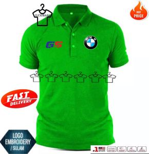 [ PROMOSI ] EMBROIDERY (SULAM) BMW GS LOGO DESIGN PREMIUM COTTON COLLAR SHIRT