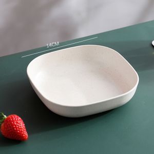 จาน จานข้าว จานฟางข้าวสาลี ขนาด13cm จานมินิมอล จานขนาดมินิ ใส่ผลไม้ ใส่ขนม จานใส่อาหาร