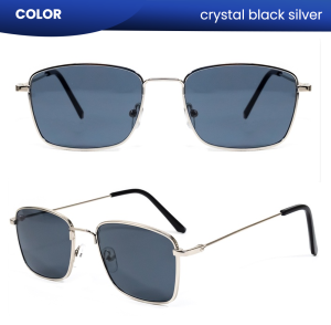 IOOI Eyewear - Kacamata Sunglasses Hitam Kotak Metal Casual Stylish Anti UV Pria/Wanita 3587