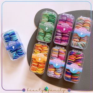 BF-C768 Ikat Rambut Korea Anak Perempuan Isi 60pcs Warna Warni Motif Polos / Kunciran Rambut Wanita