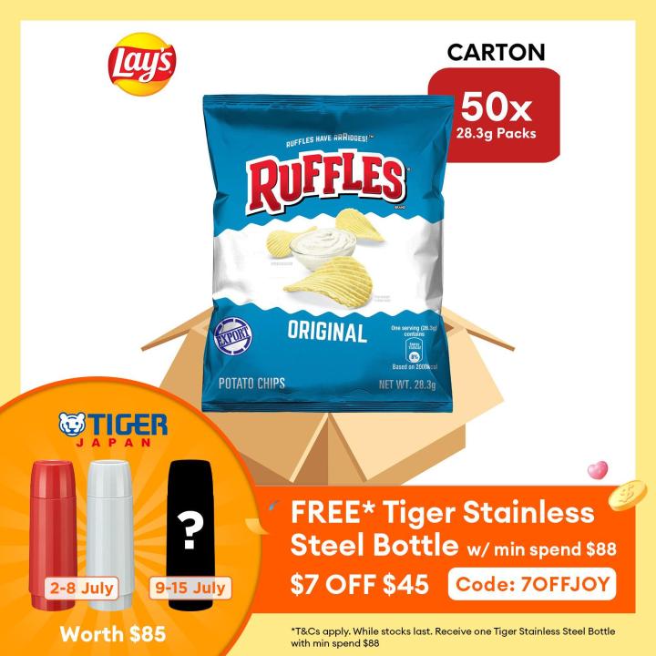 Rootles Snacks Ruffles Original Potato Chips Snacks 28.3g (Carton of 50) | Lazada ...
