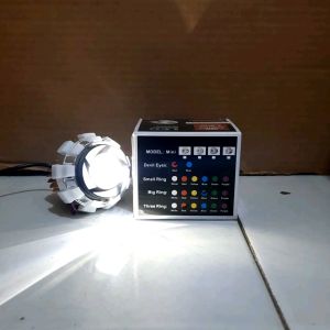Lampu Led Projie Rainbow Mini Utama Motor Mobil 25 inch Model Ubur-Ubur Projector 3 Mode AE-DE Running FlashUniversal
