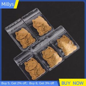 Millys 5 cái vàng lá may mắn Mèo Điện thoại di động trang trí Sticker vàng may mắn mèo vàng vá điện thoại trang trí năm mới Quà Tặng điện thoại vá