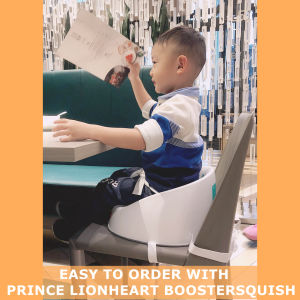 Prince Lionheart Kids Booster Squish Seat Lightweight Portable Booster Seat Three-Point & Dual-Strap for Most Dining Chair Perfect for Kids 12m+ to 5 Years or 60lbs