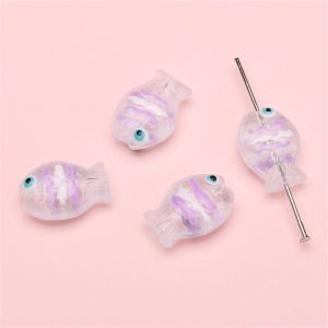 1pc 14x10mm Lampwork Hand Painted Cute Fish Shape Beads For Handmade Bracelet Necklace Earring Keychain DIY Craft Jewelry Making