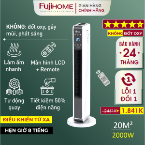 Máy sưởi gốm Nhập Khẩu điều khiển từ xa không khô da CH-2200 FUJE quạt sưởi ấm phòng tiết kiệm điện heater mini