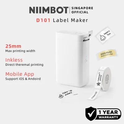 NIIMBOT D101 10-25mm Label Printer Wireless Bluetooth Portable Sticker Printer Maker Machine with Label Paper iPhone Android APP Support