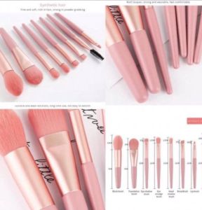 Bộ Cọ Trang Điểm 8 Cây Siêu Xinh Tặng Kèm Túi Zip Vintage Tiện Lợi