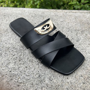 Free Shipping Plus-Size 36-46 Outdoor Slippers Fashionable Sandals 2CM Summer New Style Non-Slip Niche Design High-End Look One-Strap Sandals