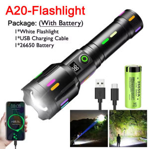 3000m long-range flashlight TYPE-C multifunctional rechargeable torchlight outdoor portable searchlight emergency light
