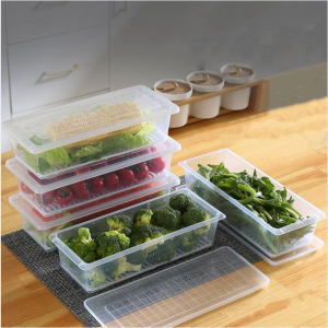 Double.lucky กล่องถนอมอาหาร กล่องเก็บอาหาร กล่องเก็บอาหารในตู้เย็น มีถาดระบาย พร้อมฝาปิด