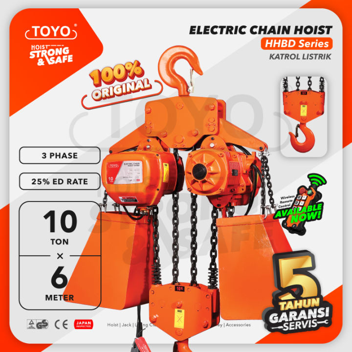 Toyo Electric Chain Hoist 10 Ton X 6 Meter Hhbd Series Lazada Indonesia 3422