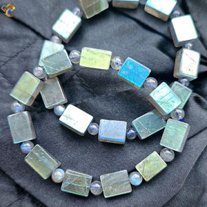 Collection Grade Old Mine Labradorite Barrel Rectangular Bracelet